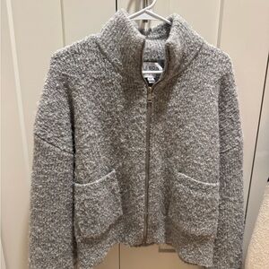 Le Bon Shoppe Women's Gray Zip up Sweater